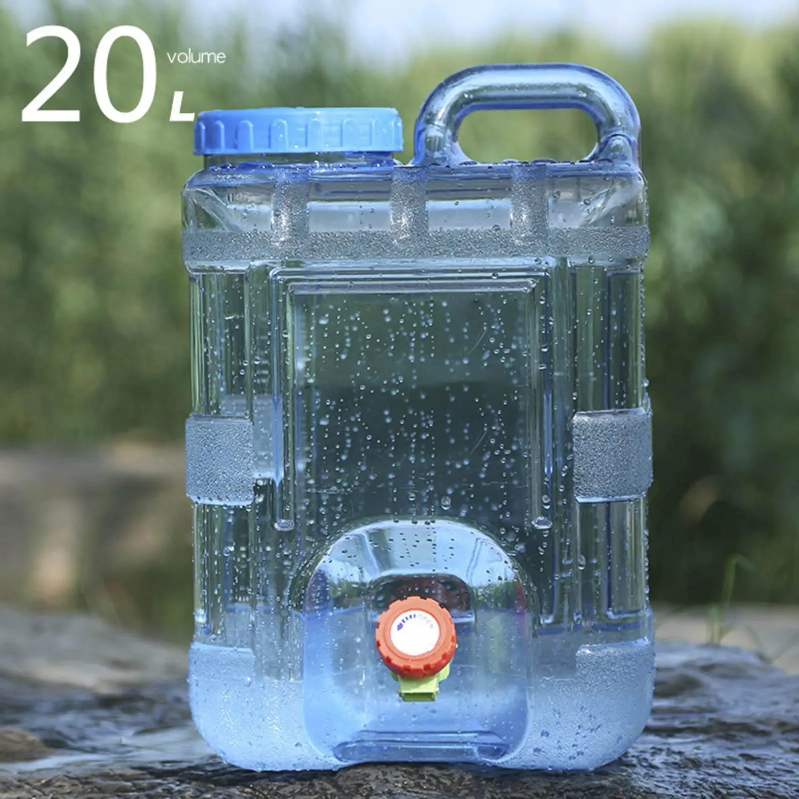 20L Outdoor Water Container Portable Driving Water Tank with Faucet for Camping Water Canister Home Drinking Bucket