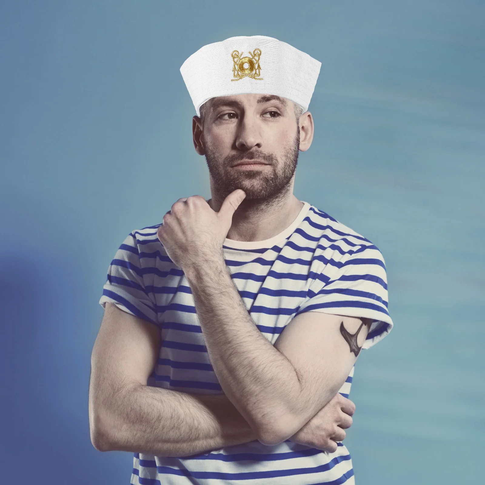 قبعة بحار من البوليستر للجنسين قابلة للتعديل للحفلات التنكرية على شكل قارب يخت وحمام السباحة وإكسسوار أزياء للنساء والرجال والكبار #5