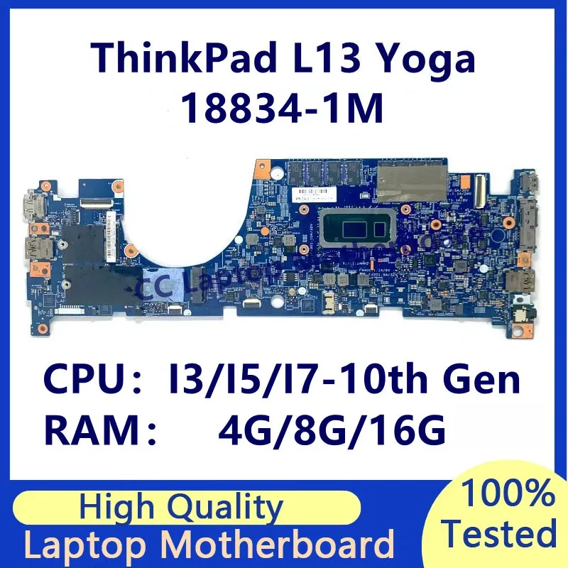 Placa base 18834-1M para Lenovo ThinkPad L13 Yoga placa base para ordenador portátil con CPU I3/I5/I7-10th Gen 4GB/8GB/16GB 100% completamente probado
