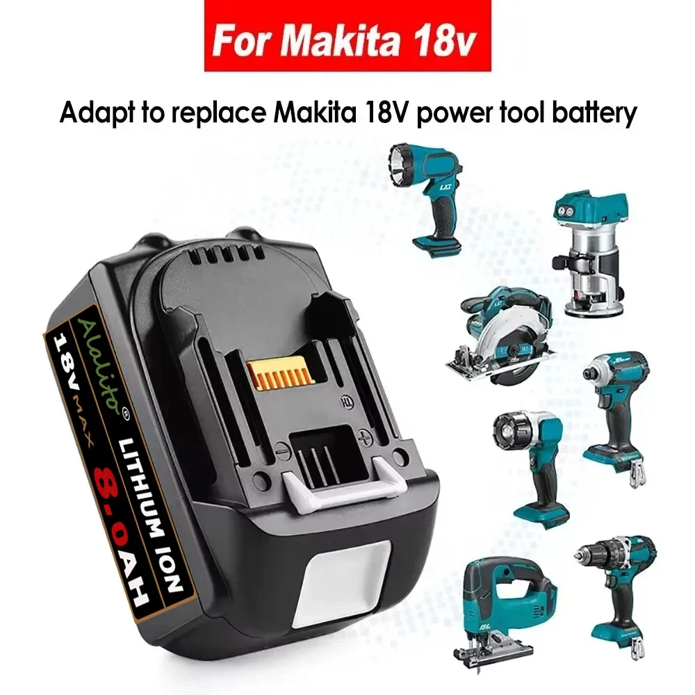 2024 18V 8.0Ah BL1860b Rechargeable Li-ion Battery For Makita 18 Volt Power Tools BL1860 BL1830b BL1850b BL1840 LXT-400 6A