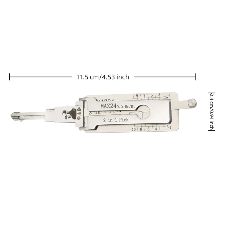Lishi MAZ24 V.2 2 in 1 Locksmith Tool Lock Pick & Decoder Flat Milling for Mazda 2/3/5/6/8 Models view 5