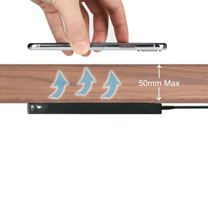 Restaurant remote hidden charger direct charging 50MM mobile phone wireless 10W fast charger