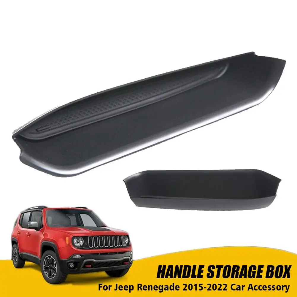 Kotak penyimpanan sandaran tangan, untuk Jeep Renegade 2015-23 mobil pegangan pintu depan, organisasi Interior mobil, alat rak baki tahan air