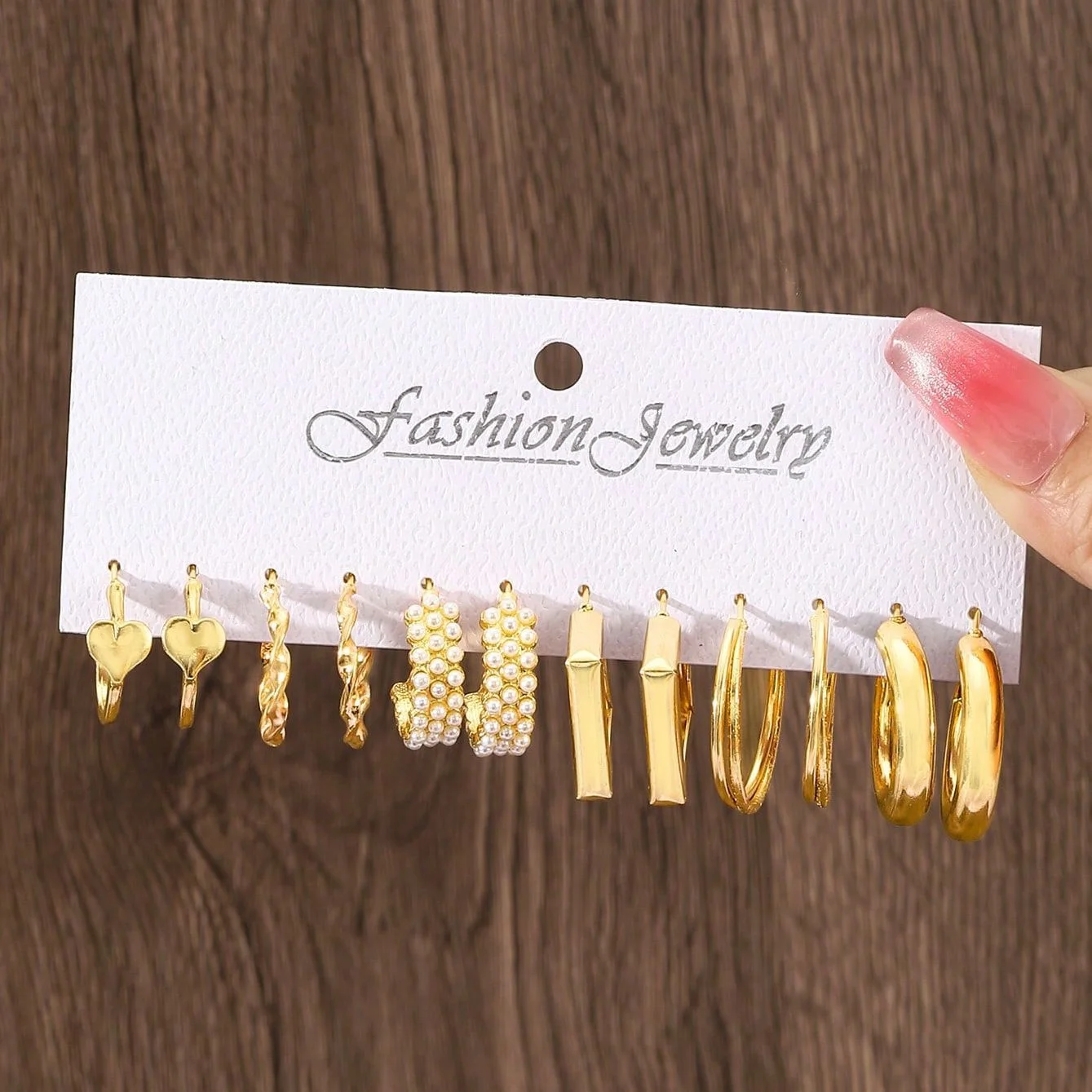 12/60 Stück Punk Geometrie Perlenohrringe Set für Damen Vintage Einfache C-förmige Creolen Tägliches Tragen Party Schmuck Schmuckgeschenke – Detail 7