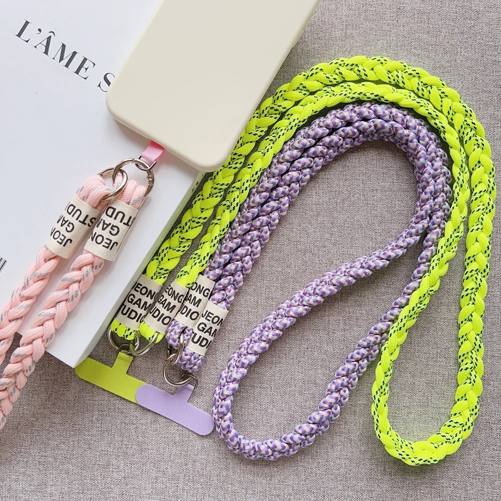 

Korea Universal Woven rope Phone Lanyard Strap Mobile Phone Hanging Rope Neck Straps Anti-lost Lanyards Cell Phone Accessories