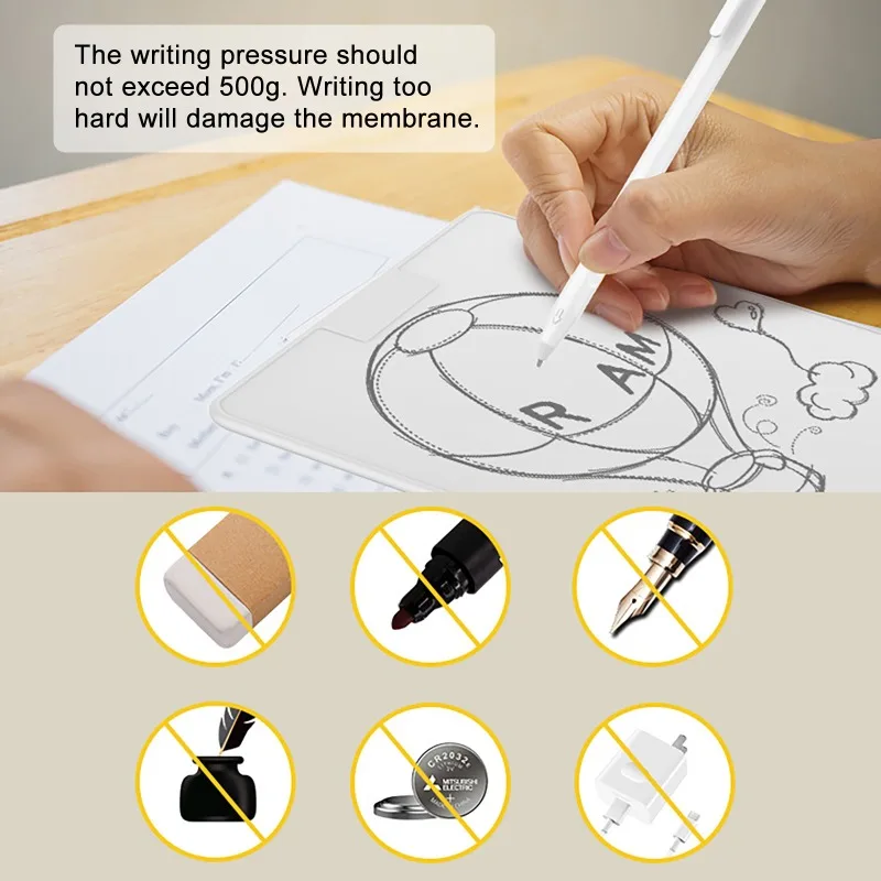 Magnetic Writing Board with 0.5 + 0.8 mm Pen 10-inch Local Erasable Whiteboard for Children Doodle Practice Drawing Note Taking