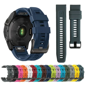 가민 페닉스 7 프로 6 사파이어 5 플러스 스트랩 실리콘 시계 밴드, 20mm 22mm, Fenix 7X 6X 5X 3HR 퀵핏 팔찌
