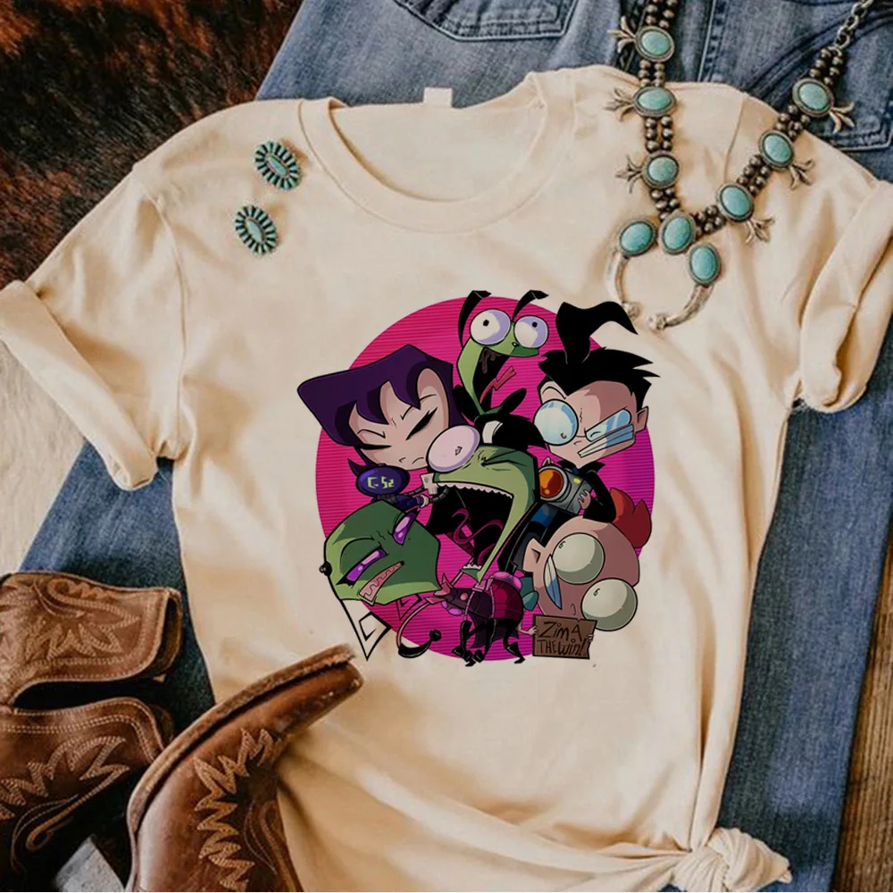 Invader Zim tshirt women comic manga Y2K t shirt girl streetwear Japanese clothing