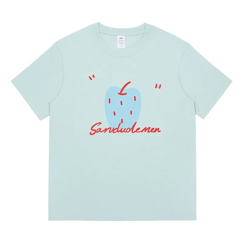 Spring Summer Woman Lady Girl Fun Printed T-shirt Women Loose Cute Lovely Cartoon Relaxed Style Age-reducing Short Sleeve Top