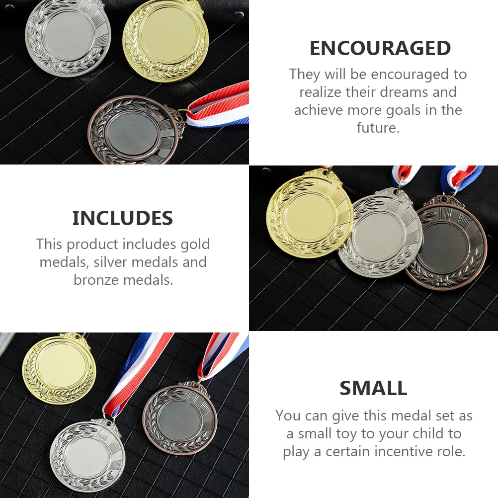 

3Pcs High-Quality Medals Gold Silver Bronze Award Medal Competition Prize Award Medal Sports Medals