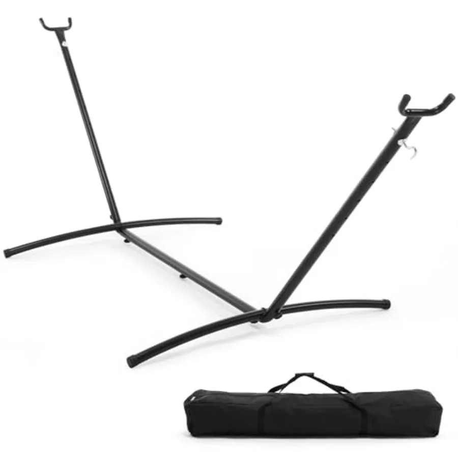 

Усиленная стальная подставка для двухместного гамака, портативная, для улицы, сада, двора, патио, бассейна, пляжа, с чехлом для переноски