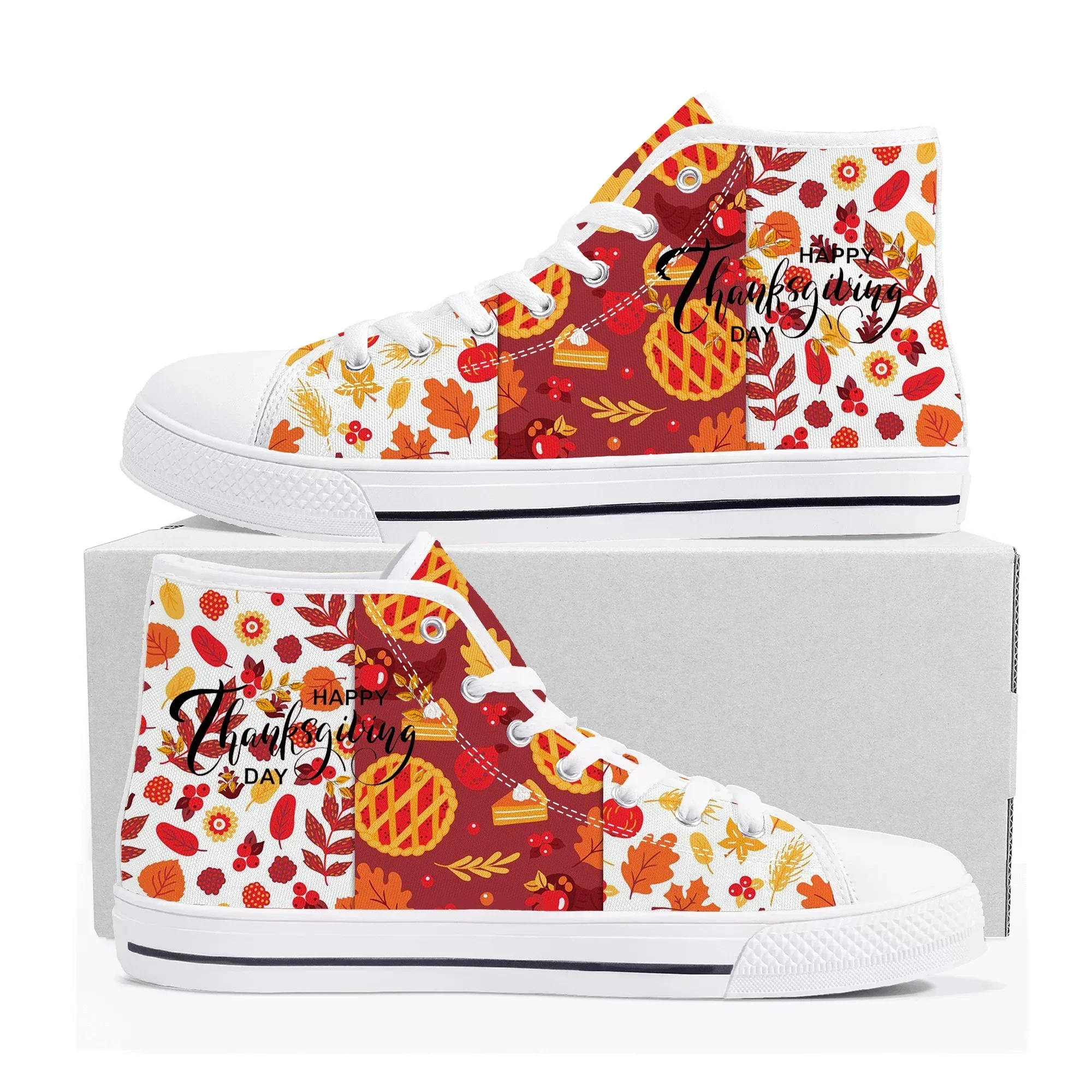 

Thanksgiving Day Festival High Top Sneakers Mens Womens Teenager High Quality Fashion Canvas Shoes Casual Tailor Made Sneaker