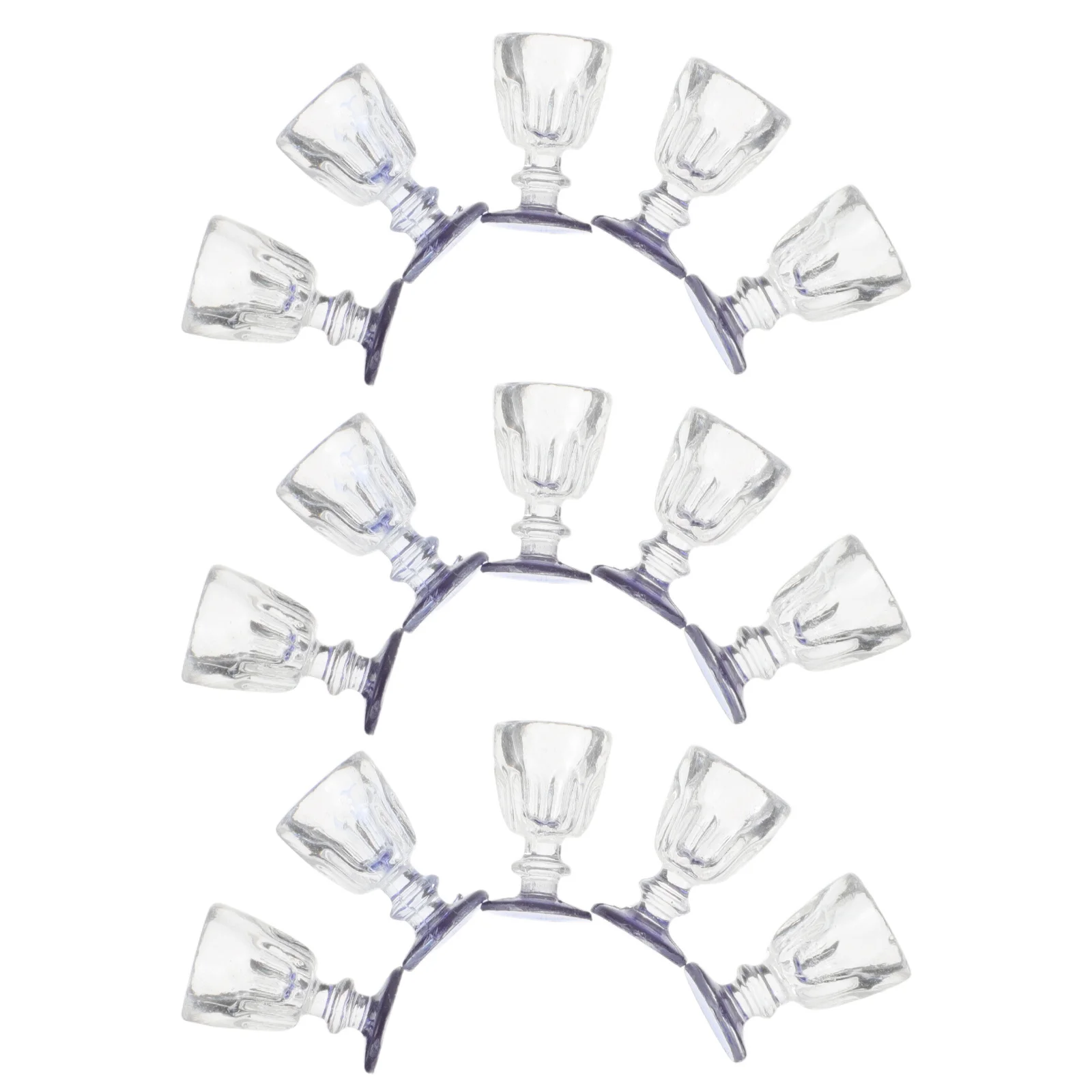 15 قطعة من أكواب النبيذ الصغيرة ذات السفلي الأزرق مصغرة واقعية لمشهد بيت الدمى للأطفال مجموعة إكسسوارات المطبخ التظاهرية #3