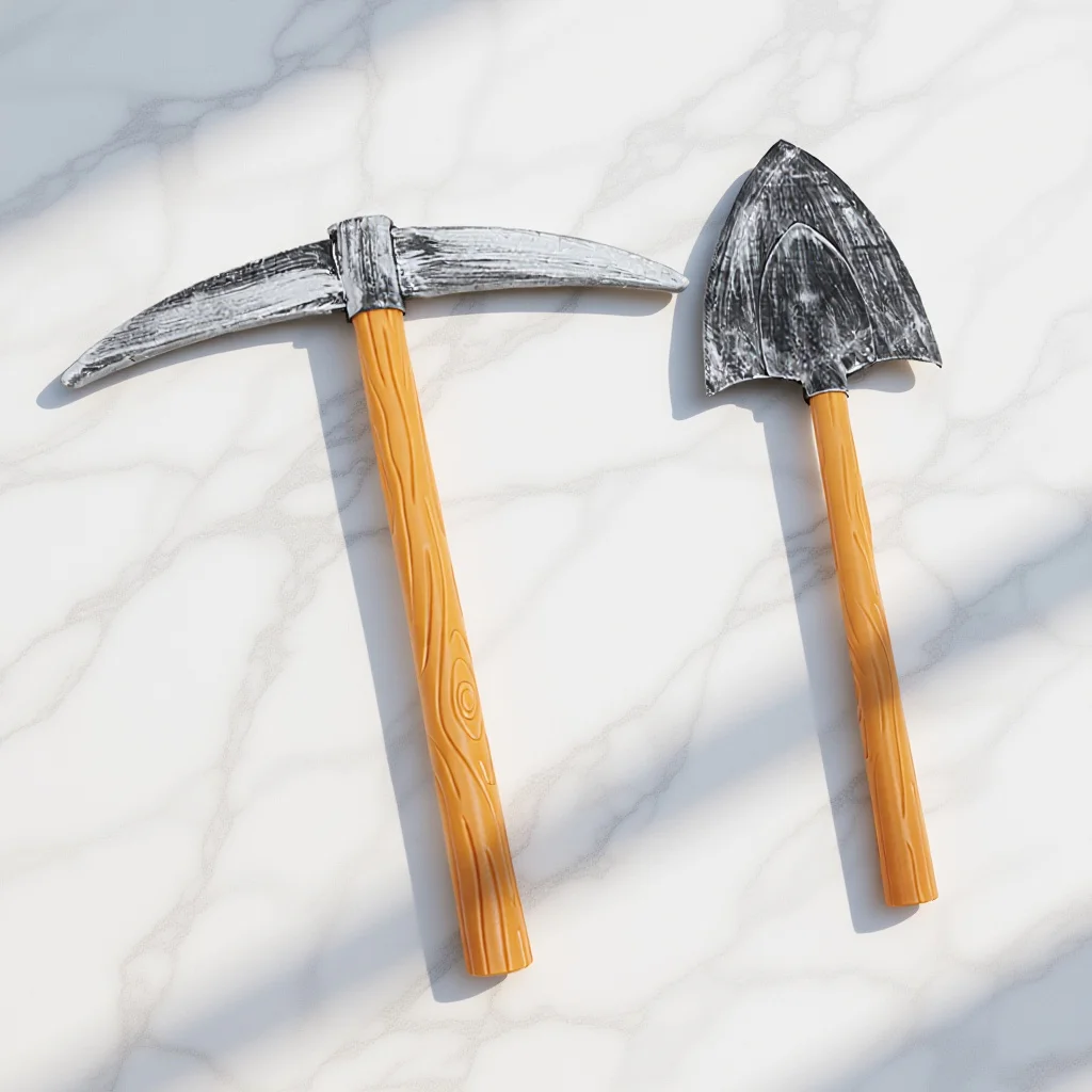 

2pcs Dwarf Pickaxe and Spade Set for Cosplay Party Costume Stage Performance Decoration Photography Props Festival Favors