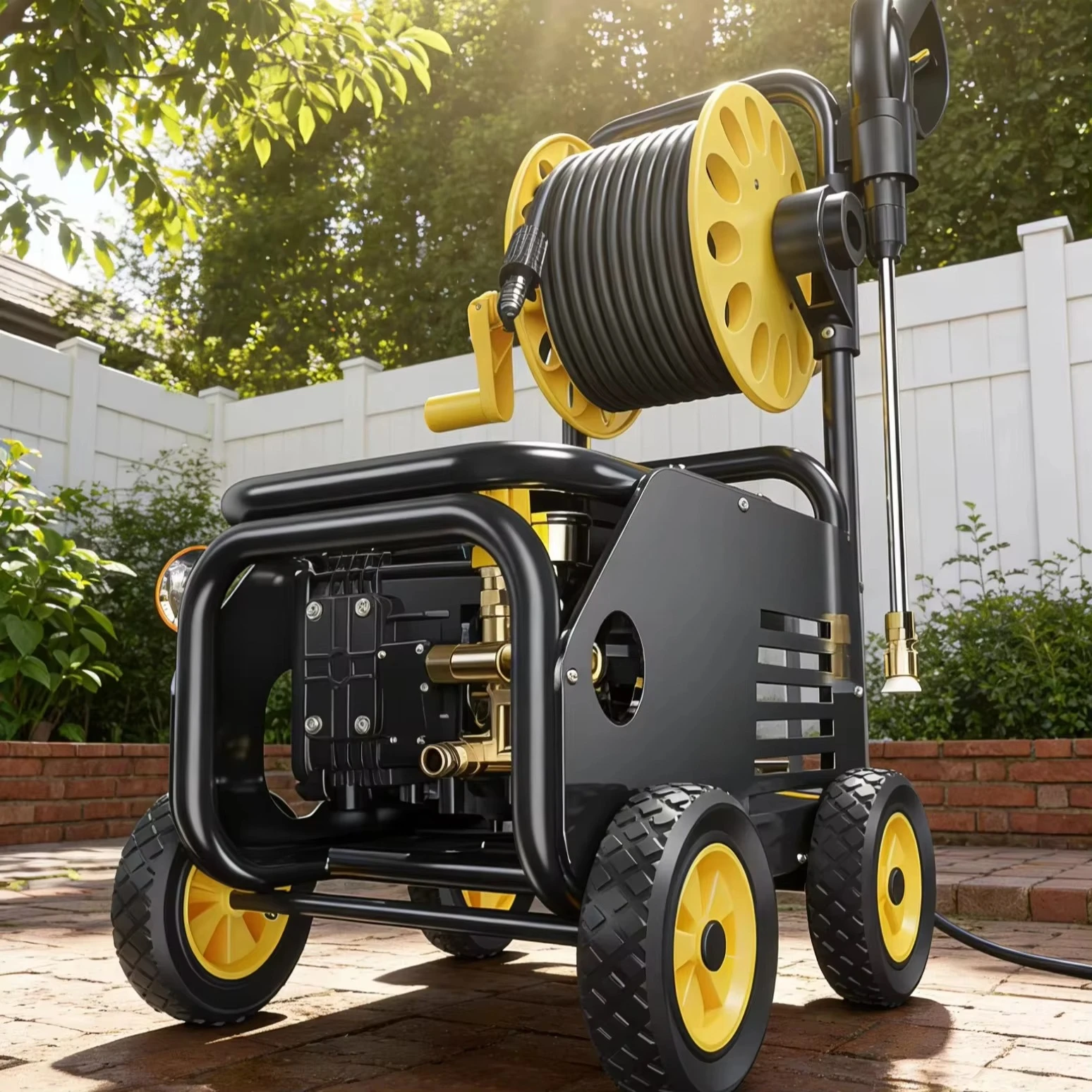 Electric 5500W Industrial High Pressure Washer CE Certified Pure Copper Motor 460Bar Heavy Duty Car Washer Hose Reel Commercial
