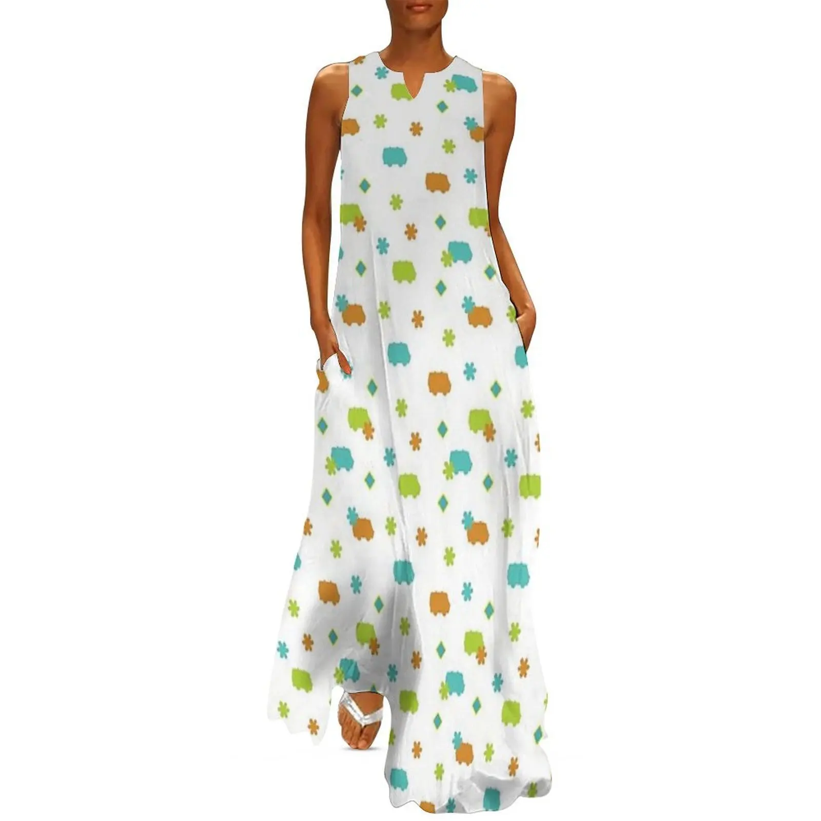 

Mysteries and Flowers- white background Long Dress dresses summer dresses for official occasions summer clothes Beachwear