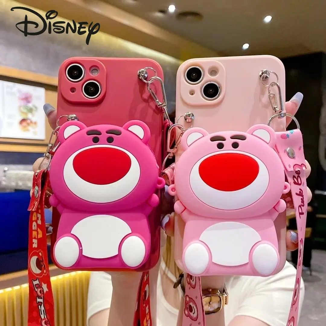 

Disney Strawberry Bear New Multi Model Phone Bag Fashion High Quality Women's Crossbody Bag Cartoon Cute Versatile Zero Purse