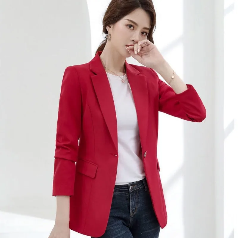2025 outono nova chegada feminino blazer rosa-elegante jaqueta formal de ajuste fino com roupa preta combinando, elegante profissional wear
