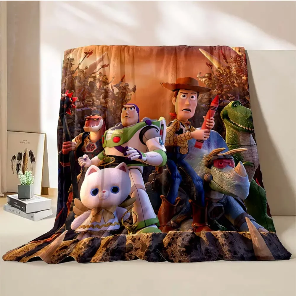 Toy Story Cartoon Blanket Warm Soft Fluffy Throw King Size Luxury Throw Kid Adult Sofa Bed Blanket Cover Travel Throw Gift