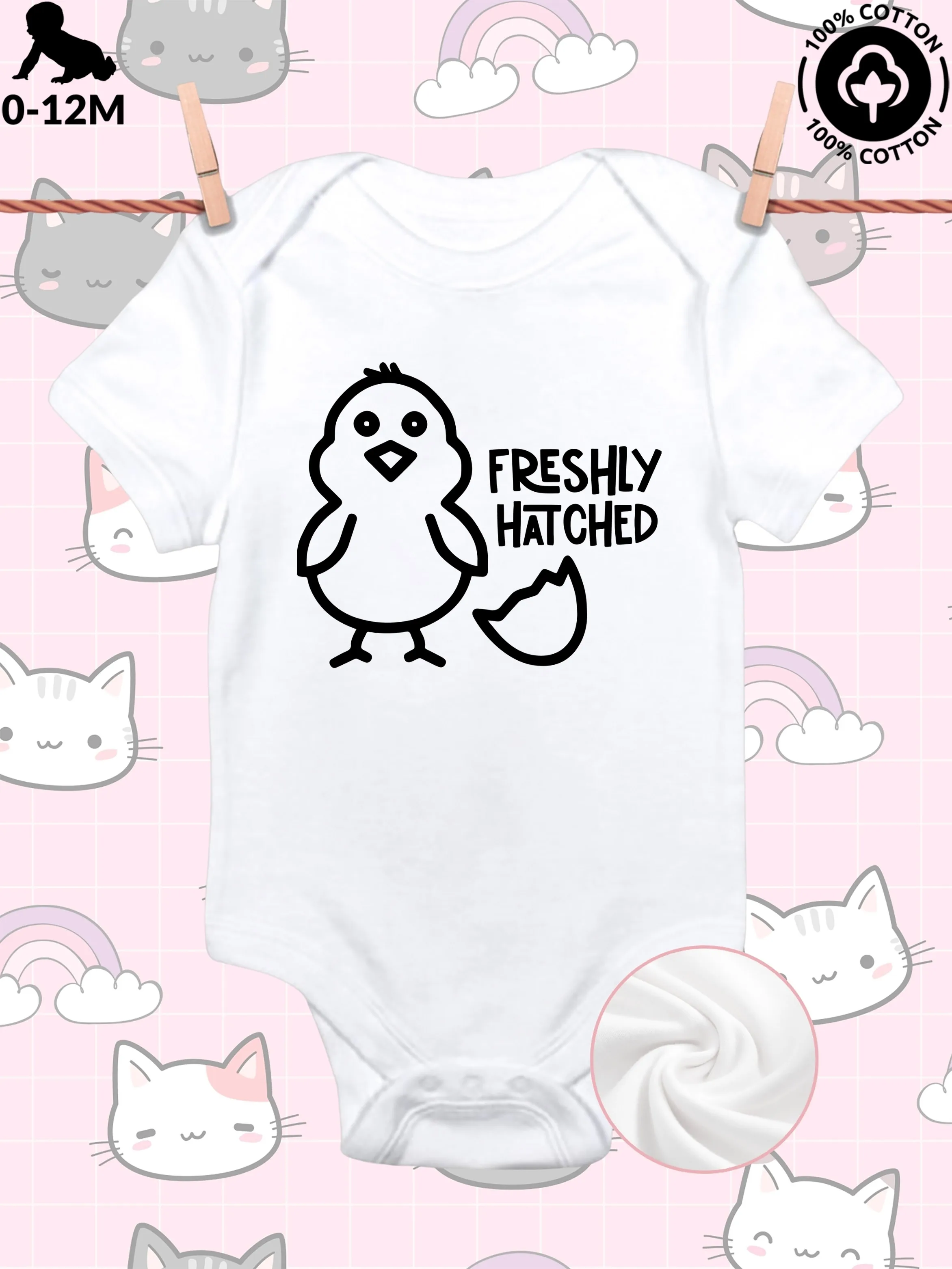 

Комбинезон-слип для новорожденных Little Chick, унисекс, из чистого хлопка, мягкий, всесезонный, белый, 190 г/м²