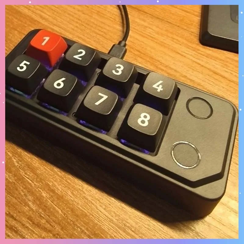 

K815 Проводная макромеханическая клавиатура, 8 клавиш, 12 световых эффектов, полная клавиша, поддержка горячей замены, программирование макросов, игровая офисная клавиатура