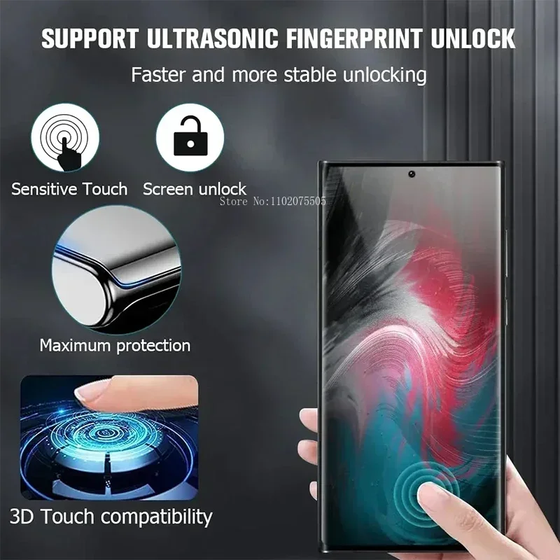 3Pcs Curved Tempered Glass For Samsung Galaxy S22 S20 S23 S24 Ultra S21 S10 Screen Protector For Samsung Note 20 10 S10 S9 Plus view 4