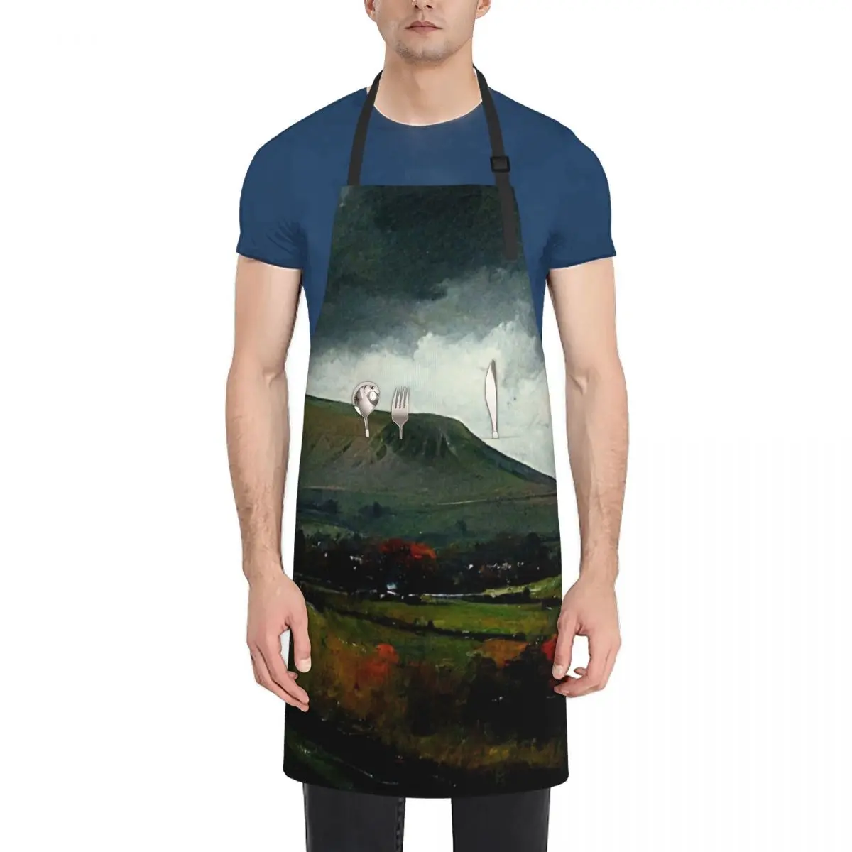 

Pendle hill on a rainy day Apron Kitchens Accessories cook wear Apron