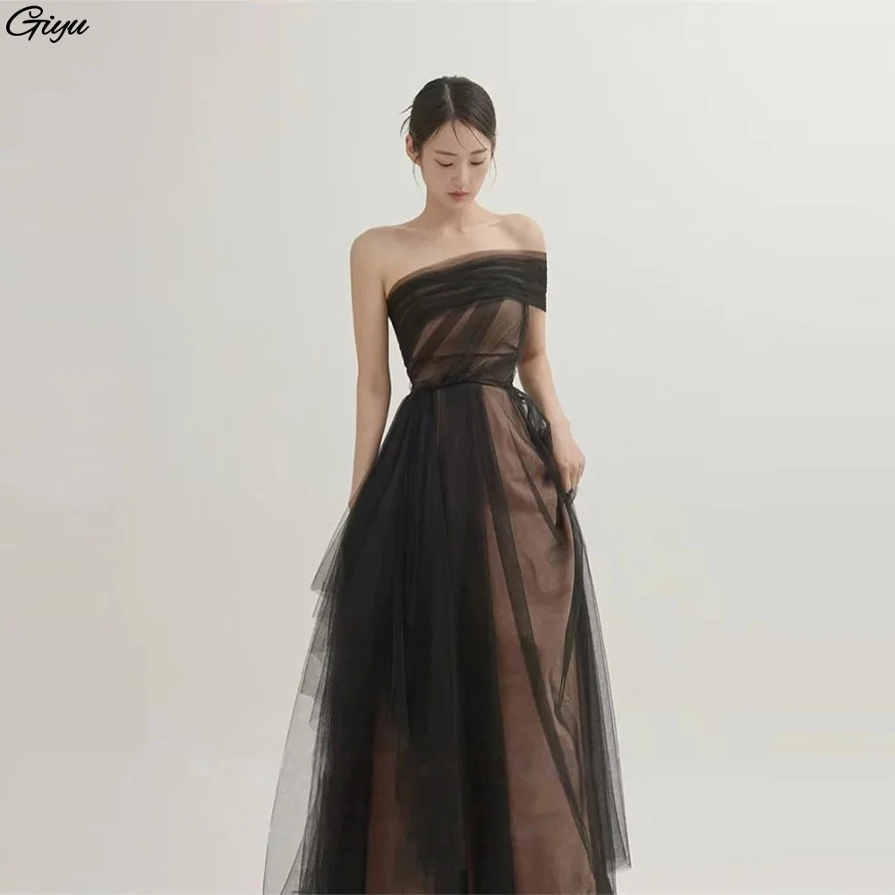 giyu-customized-simple-black-beach-korea-lady-prom-dresses-tulle-one-shoulder-floor-length-formal-evening-dress-빅사이즈-파티