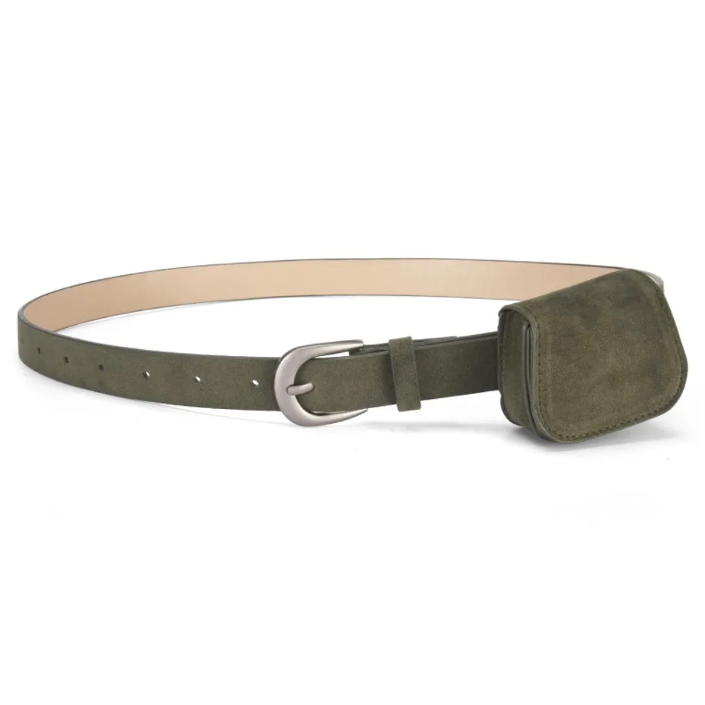 

Thin Korean Style Suede Waist Belt Bag Retro PU Leather Waist Bag Leather Belt Trouser Decoration Vintage Belt Purse Women