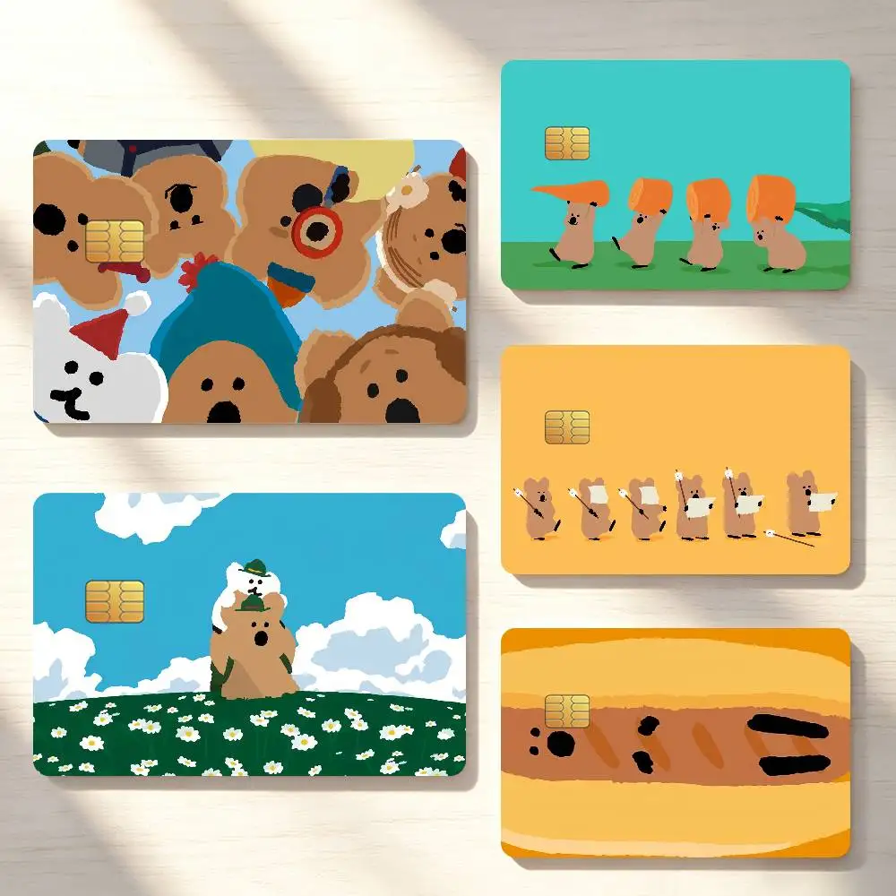 Cartoon D-Dinotaeng-S Cute Credit Card Skin Stickers For Bank Bus Metro Cards Waterproof Anti-Scratch Gift 4PCS