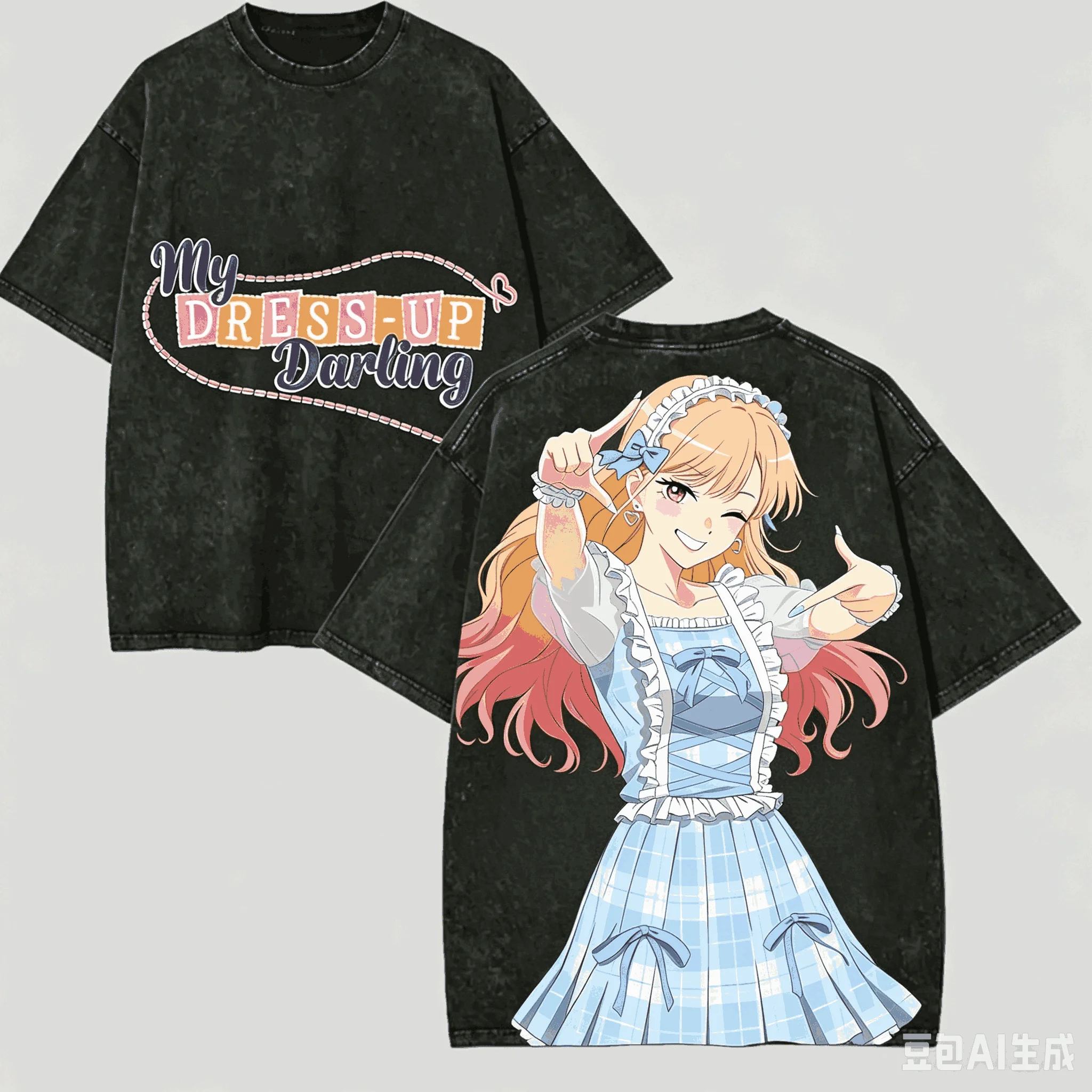 My Dress-Up Darling Washed T-shirt Anime Lover Harajuku New Model Oversized Vintage Loose Unisex Vintage Loose Harajuku soft tee