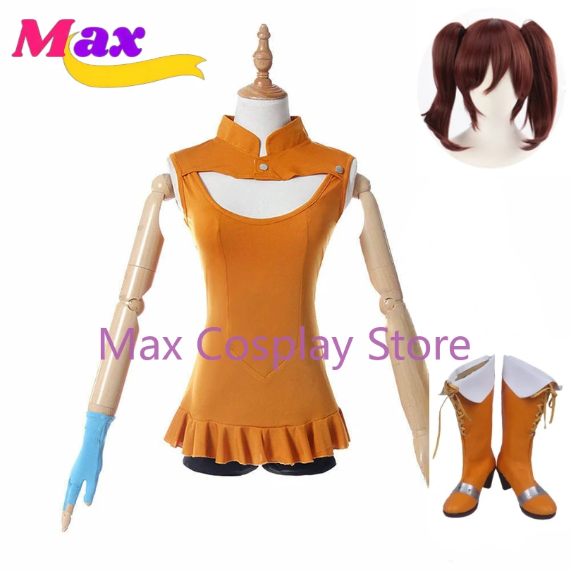 

Max Cos Anime Cosplay Imashime no Fukkatsu Diane Serpent's Sin of Envy Cosplay Costume Women Top Shorts Set Customize