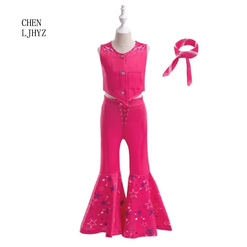 

Вечерний комплект из трех предметов без рукавов для девочек — модное кукольное платье с принтом, шарф и костюм для выступлений