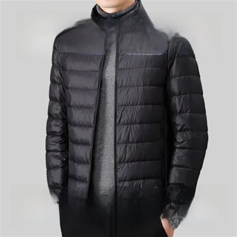 

Lightweight down Cotton Jaet Men's ort Collar Hooded Autumn Winter Coat Knot Element No Brand Registered Trademark