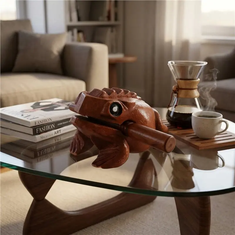 A99I-Cool Music Gifts Ideas Frog Rasp,Small Instrument Wooden Percussion Wood Block Instrument Of Frog Noise Maker