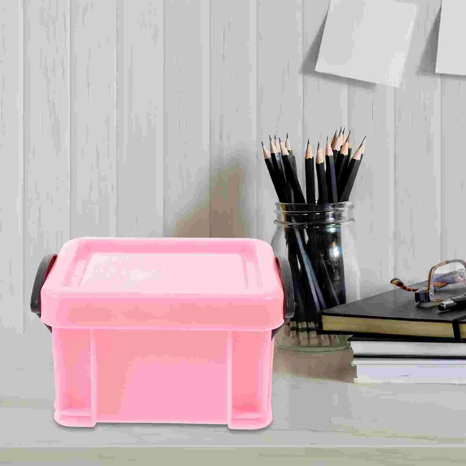 

9Pcs Desktop Makeup Organizer Containers with Lids Plastic Container Desktop Makeup Organizer Plastic Boxes Colored Small Box