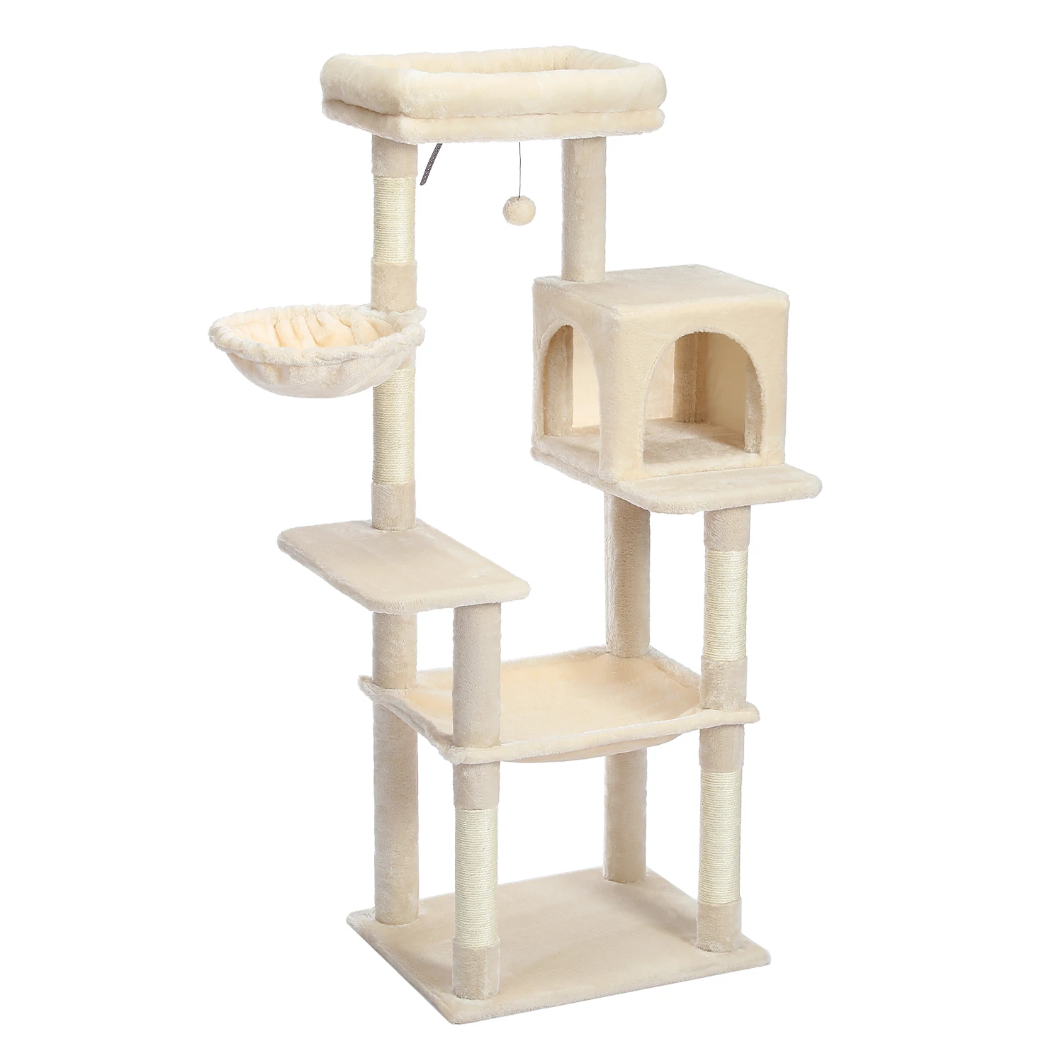 Árbol grande para gatos con postes para rascar, condominio suave, rascador para gatos de varios niveles, accesorios para gatos de interior, juguetes para gatos