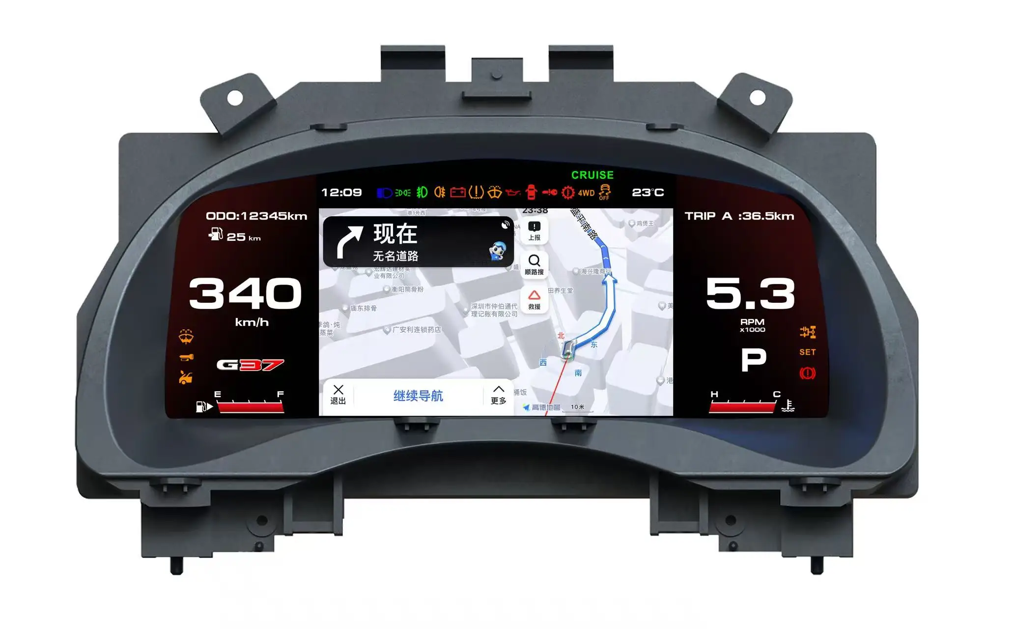 JT 12.3 Inch LCD Car Dashboard Instrument Panel - Digital Speedometer Display For Infiniti For SQ60 For G25 For G35 For G37 For