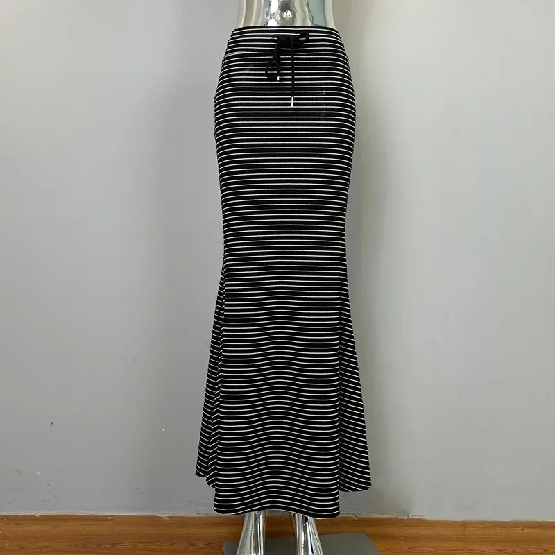 2026 New Product High-end Striped Hip-wrapped Fishtail Skirt Medium and Long