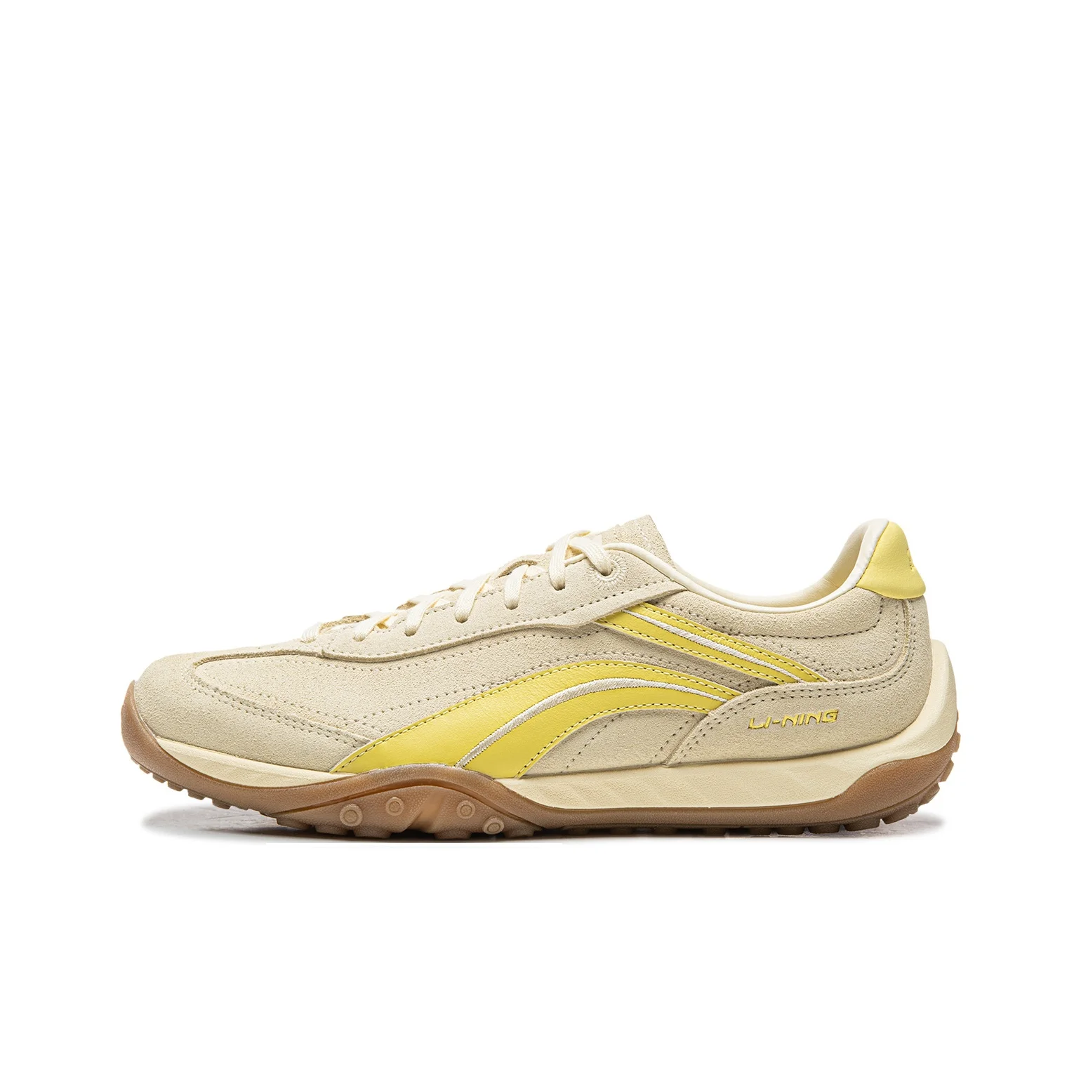 Li Ning Film Stream Abrasion Resistant, Lightweight, Balanced Low top Casual Shoes Unisex Vanilla Yellow AGCW002-7
