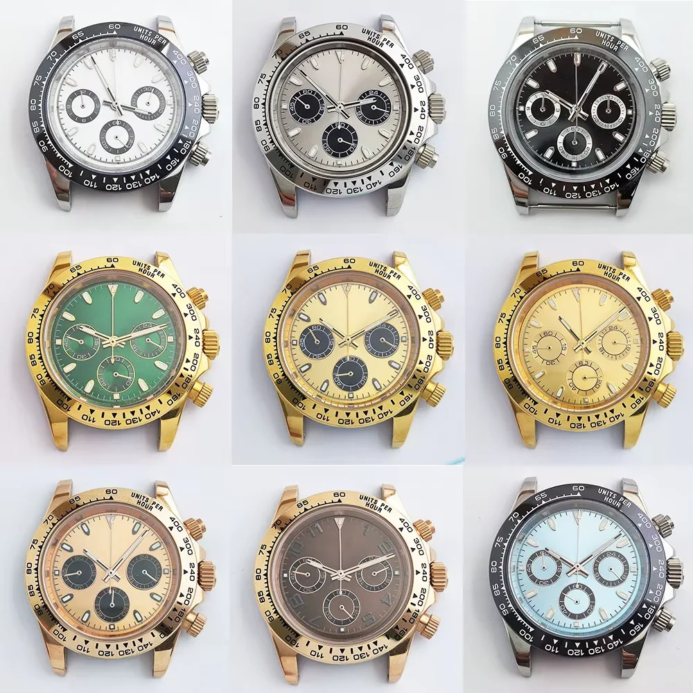 VK63 case 39.5mm case Watch case men's case Watch Accessories 20mm Strap For VK63 Movement sapphire glass case