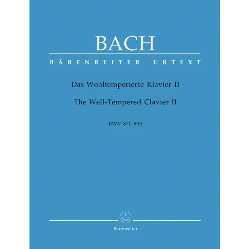 

The WellTempered Clavier II BWV 870893 Barenreiter Barenreiter 9790006498727 Book