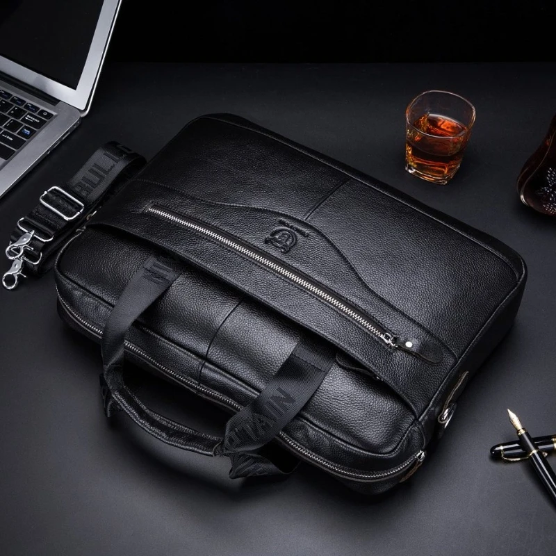 Laptop Bag 16 Inch Leather Briefcase Vintage Messenger Bag for Men Large Crossbody Shoulder  Computer Bag  for Work, Business