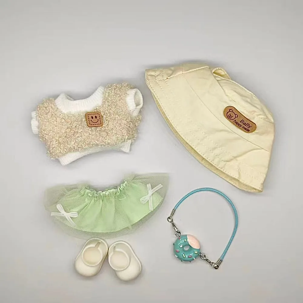 For 15-17cm Labubu Doll Clothes Tulle Skirt Set Stylish Outfit Replacement for 17cm Ropa Labubu Dolls Accessories