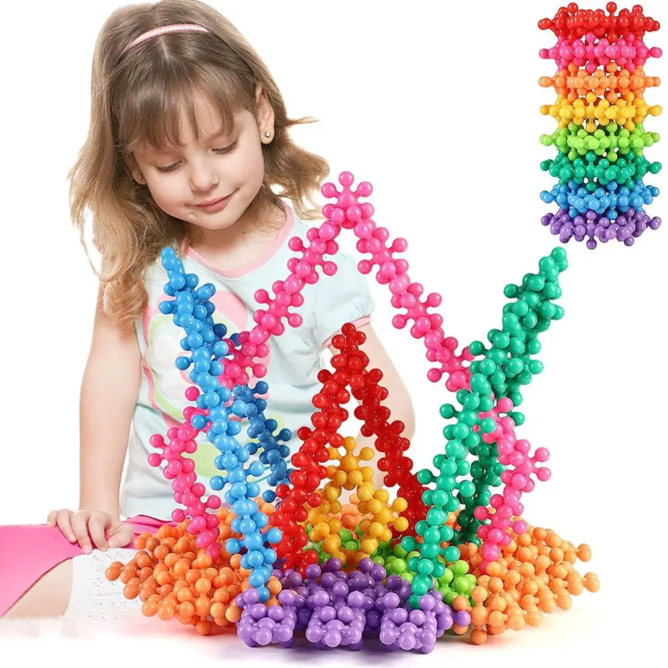 Qfdiwr 100 Pièces Blocs De Construction Star Flex – Jouets à Emboîter Forme Flocon De Neige STEM, Éducatifs Et Créatifs Pour Filles Et Garçons