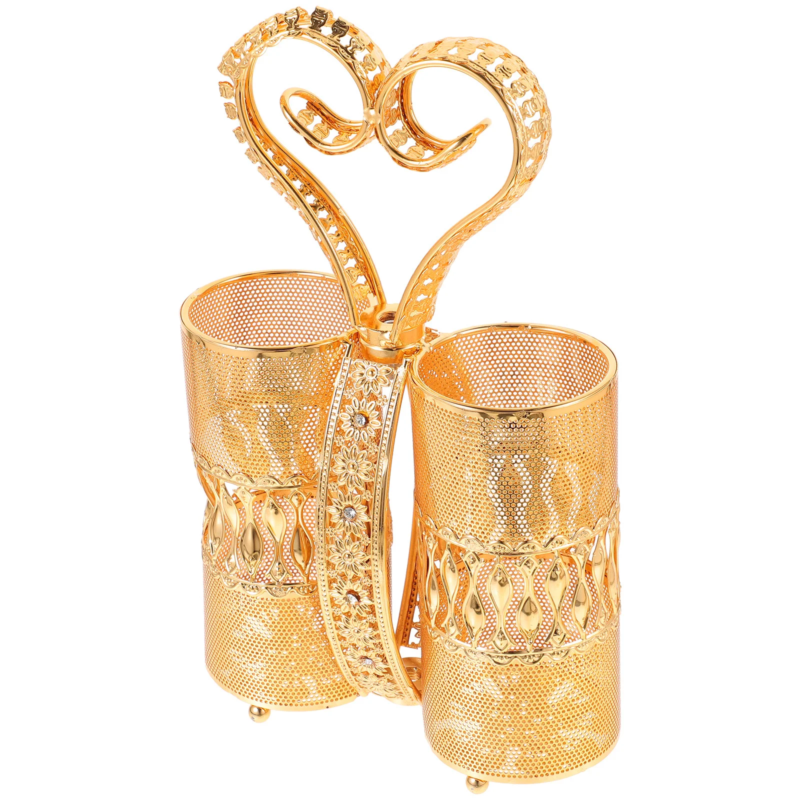 Cutlery Storage Rack Utensil Spoon Forks Holder Golden Dish Basket Party Silverware Table Countertop Drain Bucket