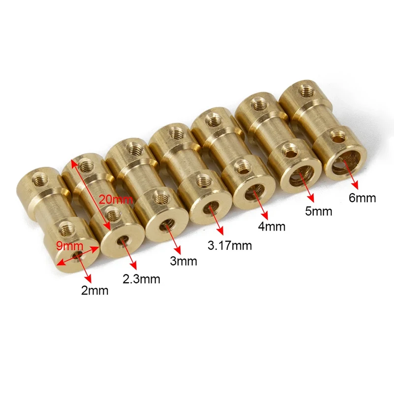 Brass coupling high-precision small coupling motor model shaft extension connector connecting rod reducer transmission 2mm/2.3mm