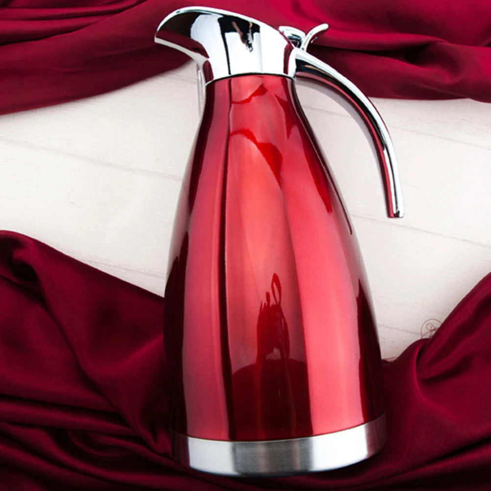 

1.5L Double Layer Insulated Stainless Steel Water Bottle Large Capacity Vacuum Pot For Home Office Travel Wine Red Thermal