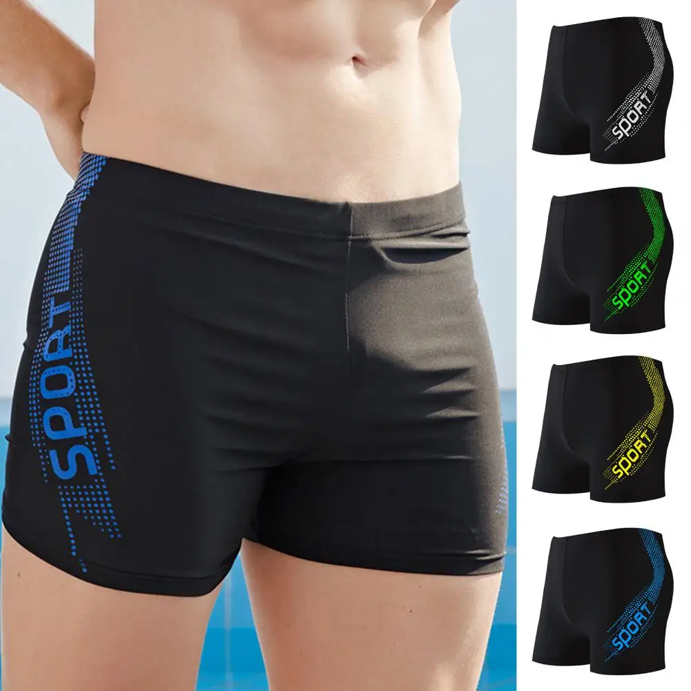 Fashion Men Swimming Trunks Plus Size Swimming Trunks Elastic Waistband Slim Fit Male Printing Bathing Suit Shorts