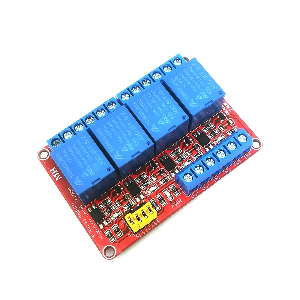 1/2/4 Relay Module 5V/12V/24V With Optocoupler Isolation Support High And Low Level
